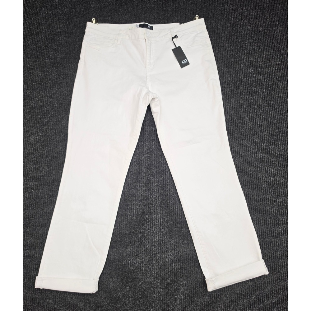 Kut from the Kloth Catherine Boyfriend Jeans White Size 18 NWT